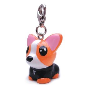 Poly 3 D Big Ears Dog Charm (Color: Black, size: 1" x 1" x 1")