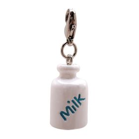 Poly 3 D Milk Bottle Charm (Color: White, size: 1/2" x 3/4" x 1/2")