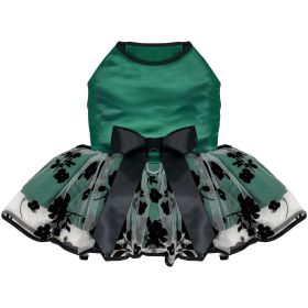 Green and Black Satin Dress (size: XLarge)